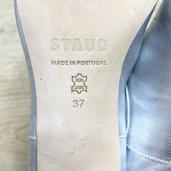 Staud Western Wally Bootie In Silver 7 NWOB - Picture 7 of 8